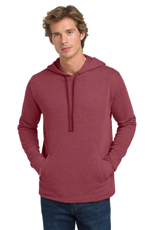 Logo-heavy Next Level Mens PCH Fleece Hooded Sweatshirt Hoodie w/ Pockets - Heather Cardinal Red