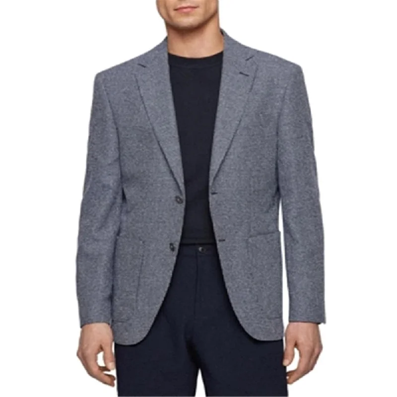 Two-tone Boss Men's Janson Micro Boucle Regular Fit Sport Coat Blue Size 40