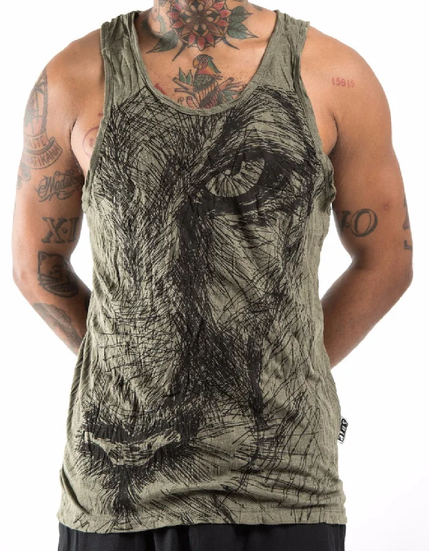 Adjustable vest Sure Design Men's Lions Eye Tank Top Green