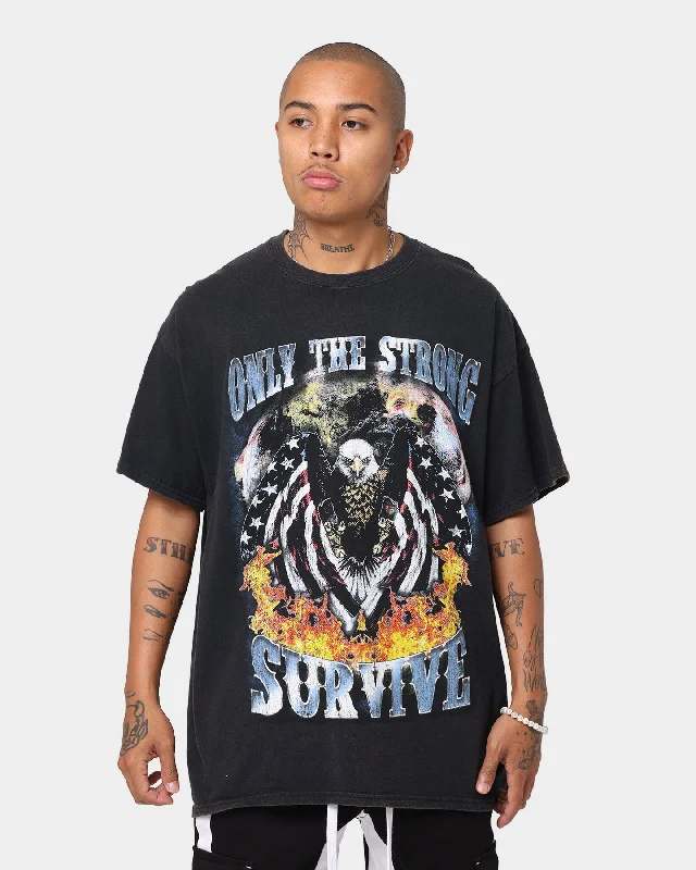 Wide-leg Goat Crew Survive Vintage T-Shirt Black Wash