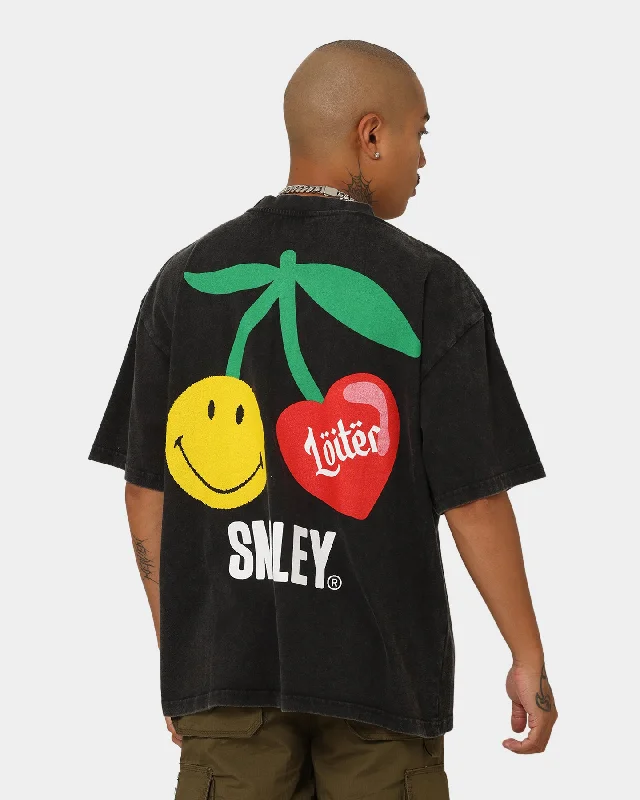 Boxy Loiter X Smiley Live Laugh Loiter Vintage T-Shirt Vintage Black