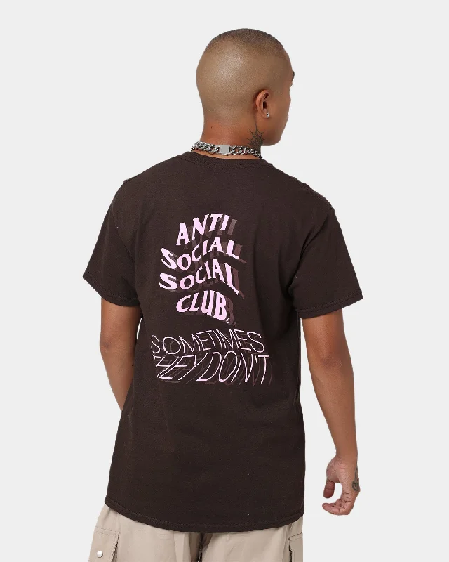 Lightweight Anti Social Social Club Sometimes They Don't T-Shirt Brown