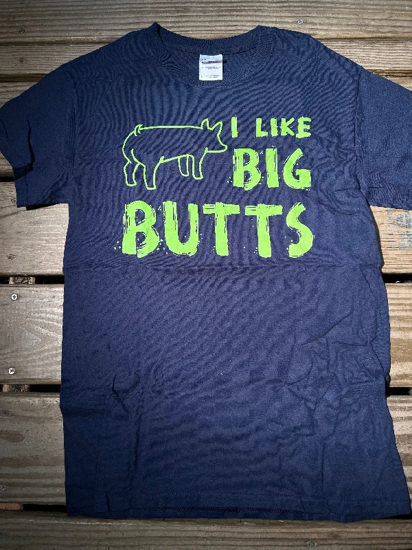 Casual-fit Pig I Like Big Butts Tee-Navy