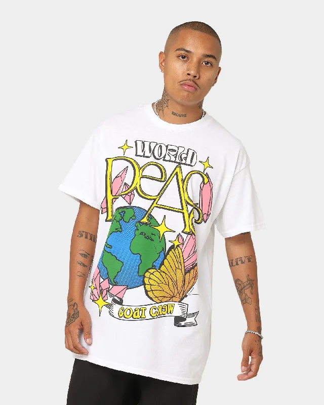 Business-casual Goat Crew World Peace T-Shirt White