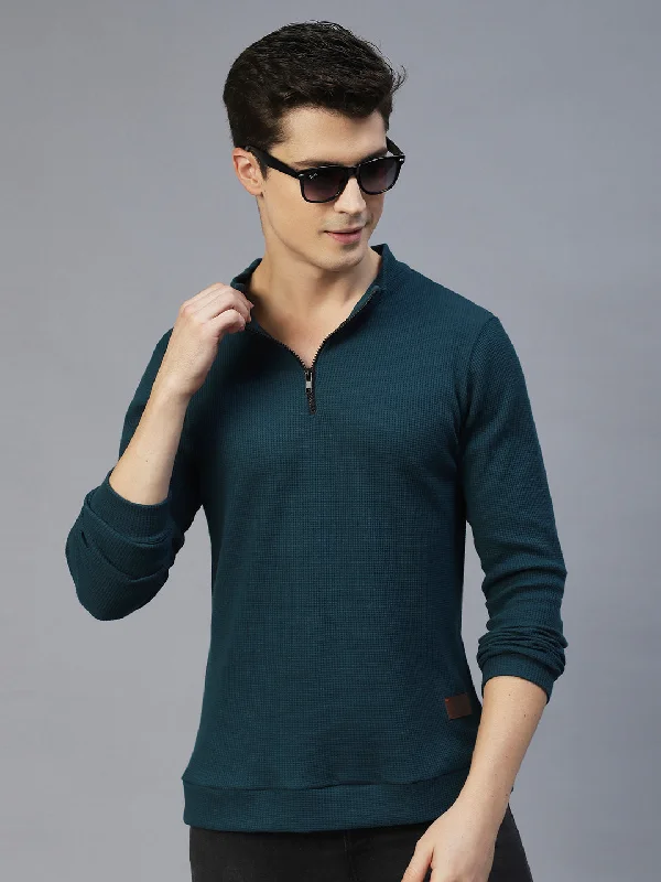 Houndstooth Comfy Henley Knit T-Shirt