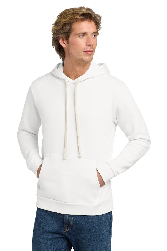 Sporty chic Next Level Mens Fleece Hooded Sweatshirt Hoodie w/ Pouch Pocket - White