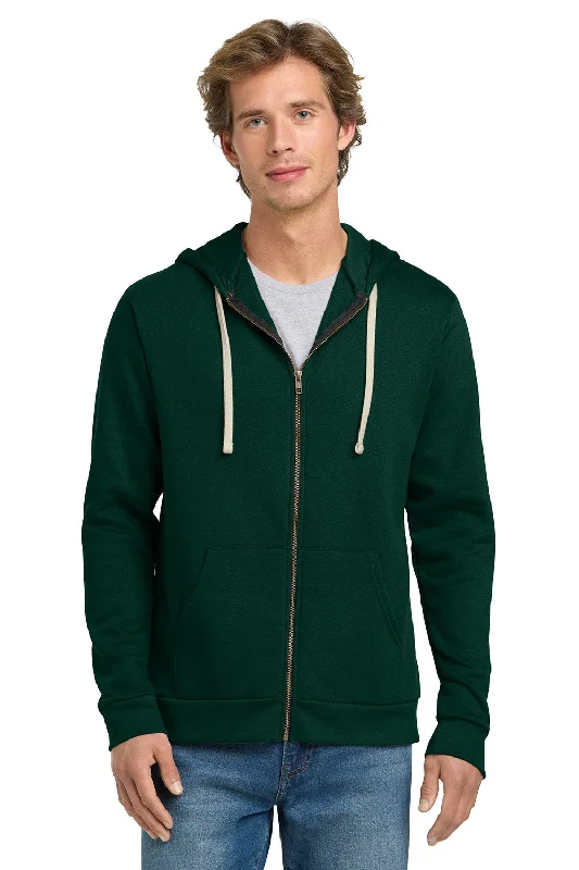 Everyday comfort Next Level Mens Fleece Full Zip Hooded Sweatshirt Hoodie w/ Pockets - Forest Green - Closeout