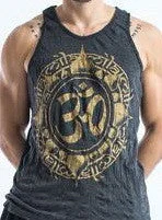 Soft-touch vest Sure Design Men's Infinitee Ohm Tank Top Gold on Black