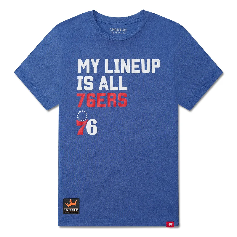 Slim-shouldered Philadelphia 76ers My Lineup Sportiqe Comfy T-Shirt