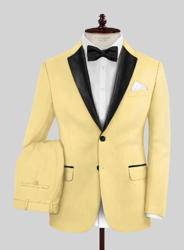 Formalwear Napolean Wool Yellow Tuxedo Suit