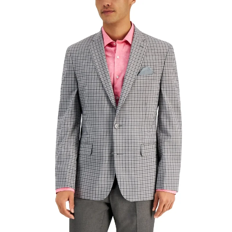 Couture Bar III Men's Slim Fit Patterned Blazer Gray Size 40