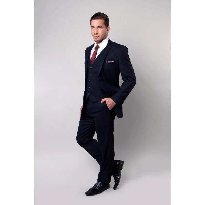 Tailored-fit Tazio Men's 3 Piece Suit Navy