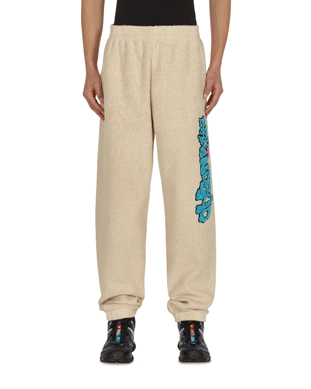 Stretch fabric Slime Reverse Fleece Sweatpants Beige