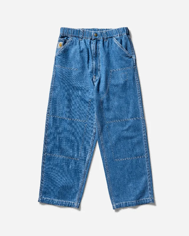 Low-rise Men's INVINCIBLE Removed Pocket Double Knee Pants Blue (Stone Washed)