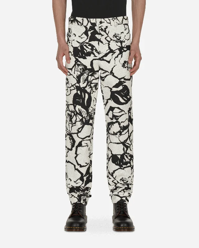 Tapered pants Floral Trousers White