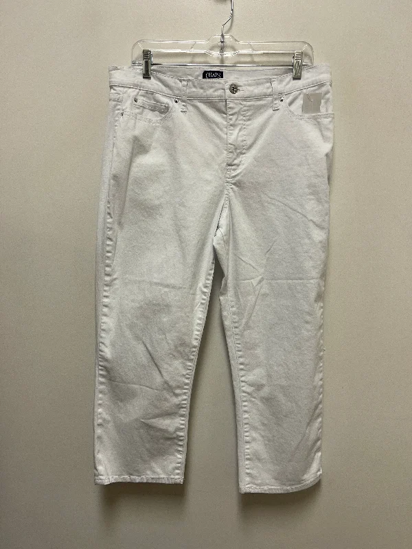 Soft-touch pants Pants Cropped By Chaps In White, Size: 14