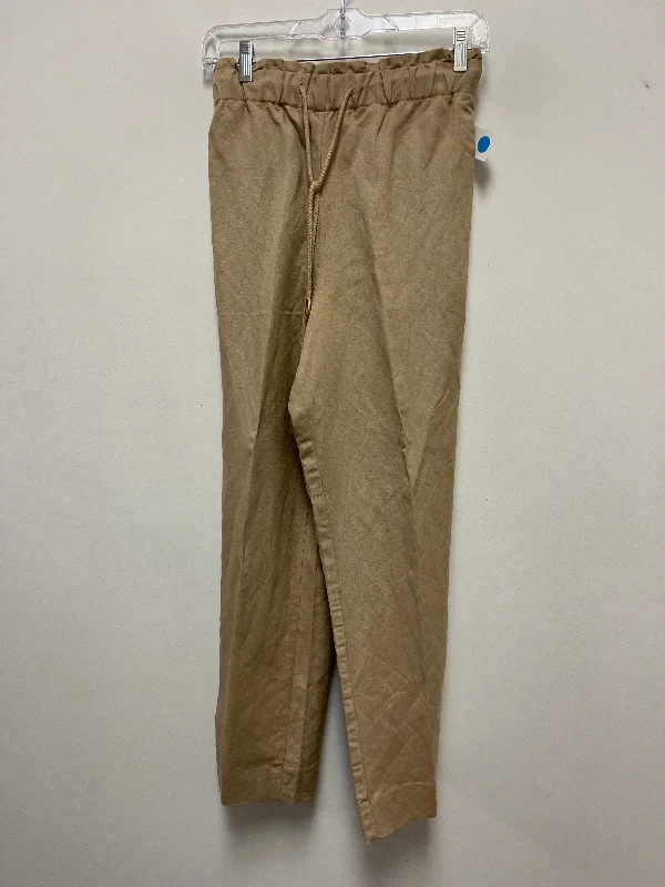 Wide-leg trousers Pants Linen By Ann Taylor In Beige, Size: L