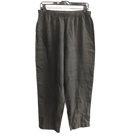 Fitted style Pants Linen By Hot Cotton In Black, Size: L