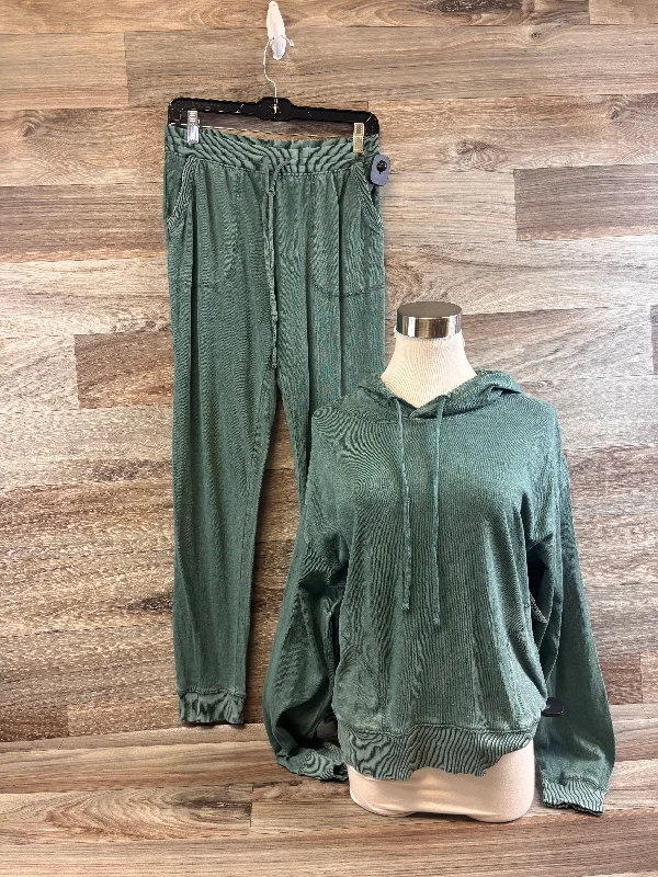 Wide-leg trousers Pants Set 2pc By Cmf In Green, Size: Xs