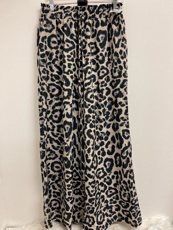 Straight-fit pants Pants Wide Leg By Shein In Animal Print, Size: L