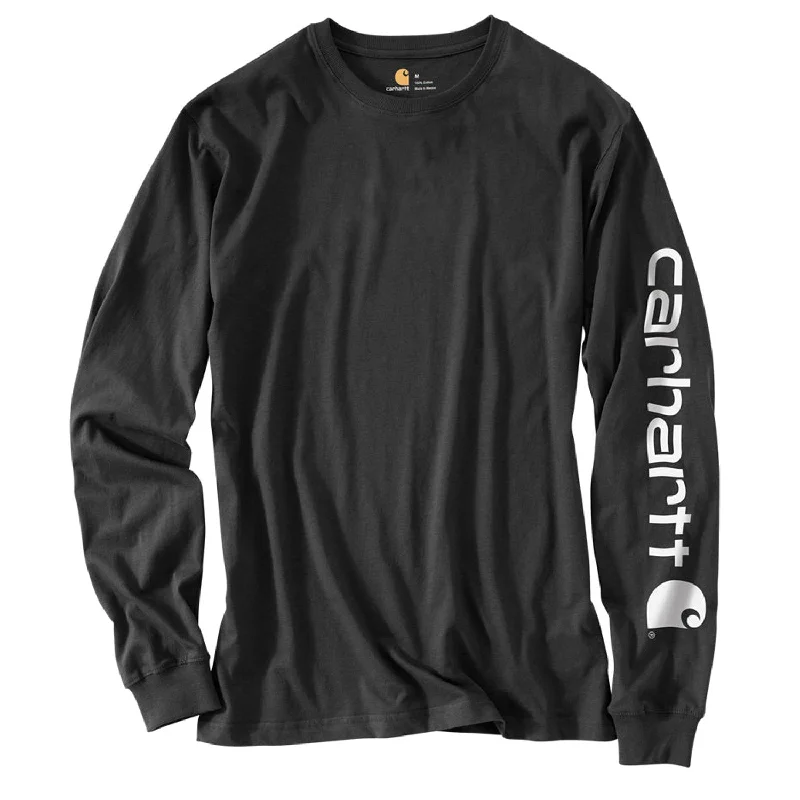 Basic shirt Carhartt Men's Signature Logo Long Sleeve T-Shirt_Black