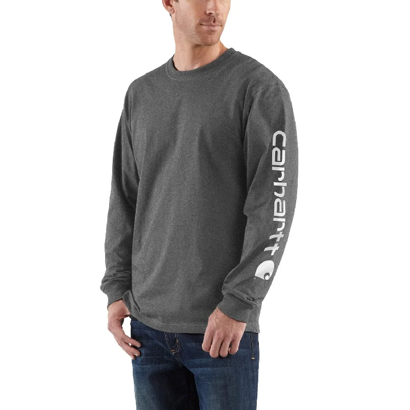 Layered shirt Carhartt Men's Signature Logo Long Sleeve T-Shirt_Carbon Heather