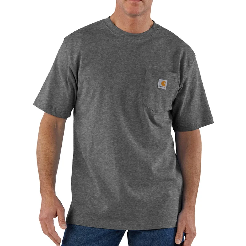 Checkered shirt Carhartt Men's Short Sleeve Pocket T-Shirt_Carbon Heather