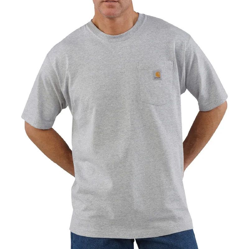 Western shirt Carhartt Men's Short Sleeve Pocket T-Shirt_Heather Grey