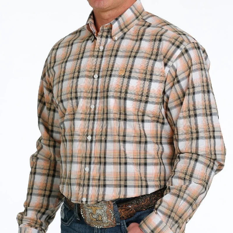 Cold-shoulder shirt Cinch Men's Plaid Long Sleeve Western Shirt