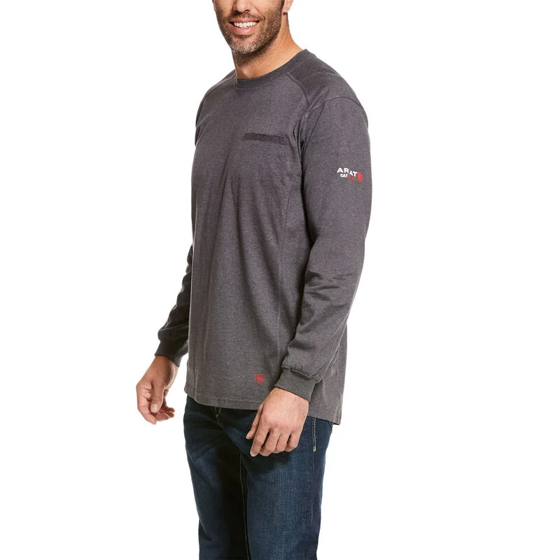 Satin shirt Ariat Men's FR Air Crew Long Sleeve T-Shirt - Charcoal