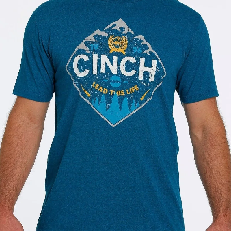 Tartan shirt Cinch Men's Heather Teal Logo T-Shirt