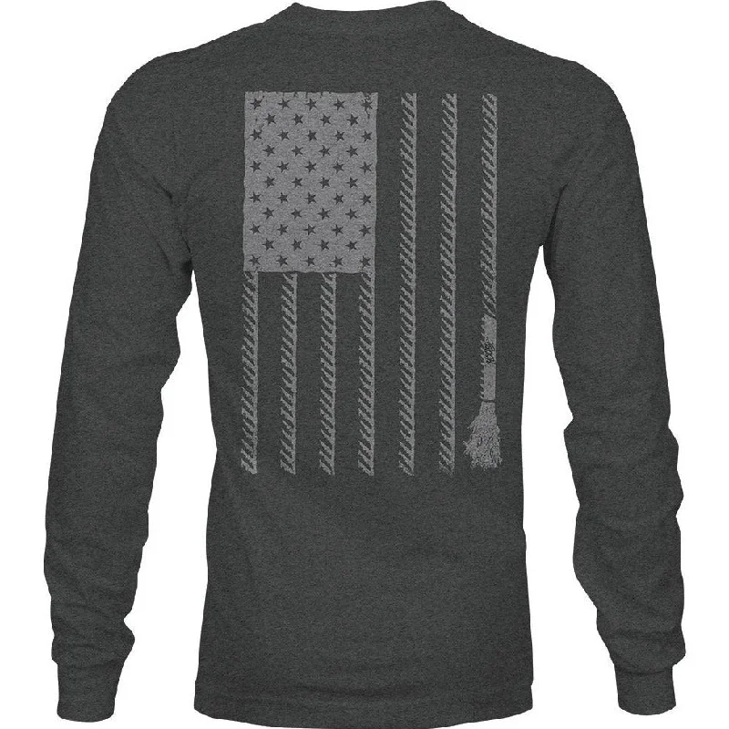 Long sleeve Hooey Men's Liberty Roper Charcoal Long Sleeve Tee