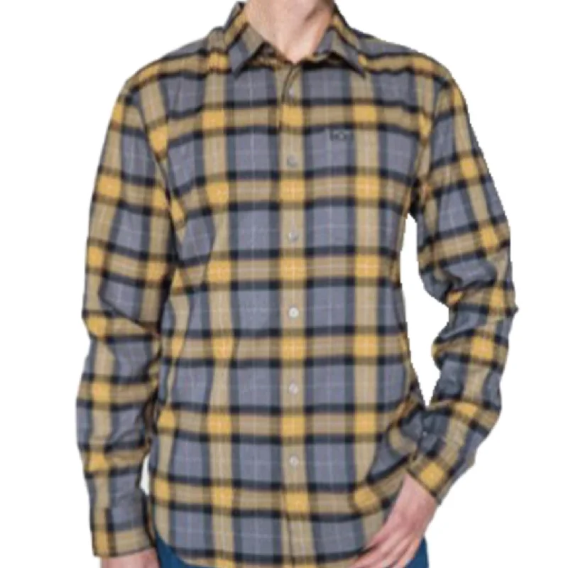 Modern shirt Kimes Ranch Men's Twin Peaks Flannel - Gold/Grey