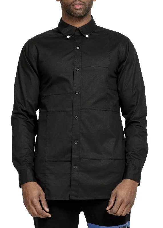 Button-up shirt Konus Men's Button Down / Duel In Black