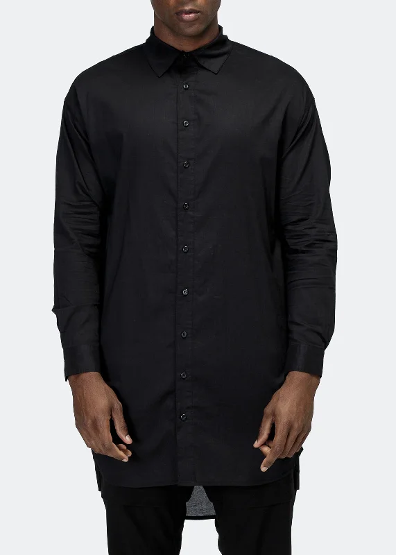 V-neck shirt Konus Men's Elongated Button Up Shirt