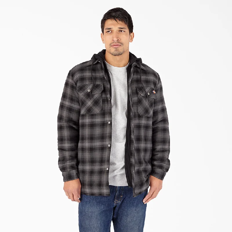 Fitted shirt Men's Water Repellent Flannel Hooded Shirt Jacket TJ211