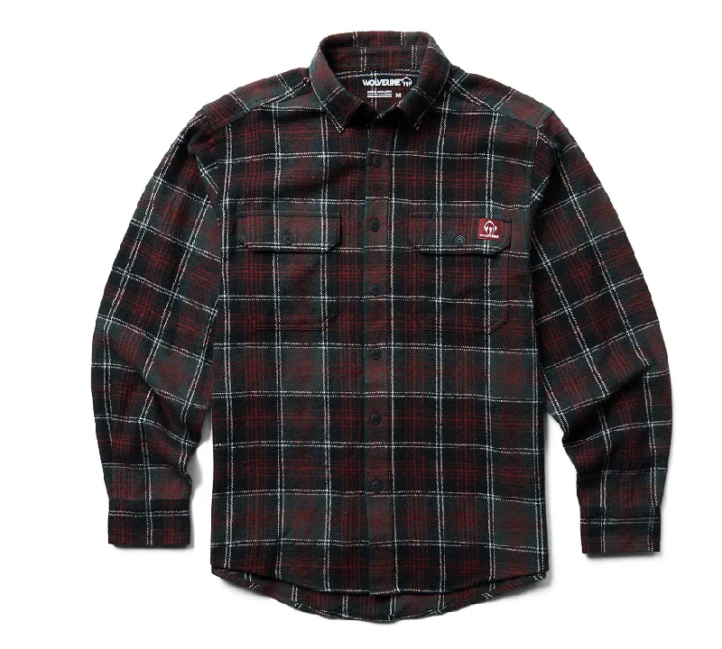 Hip-hop shirt Wolverine Men's Glacier Heavyweight Long Sleeve Flannel Shirt