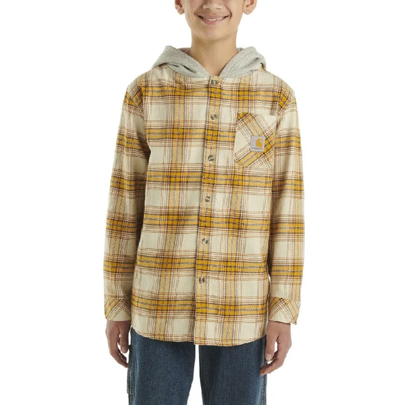 Custom shirt Youth Boys' Flannel Button-Front Hooded Shirt CA8195